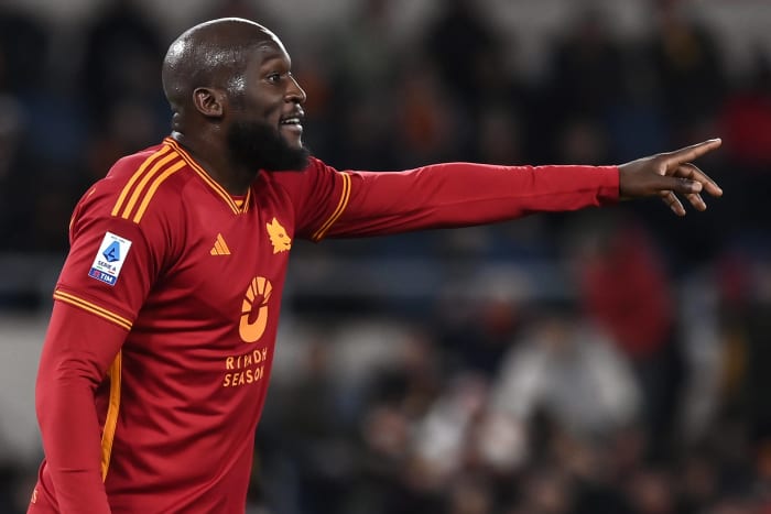Romelu Lukaku pictured playing for AS Roma in January 2024